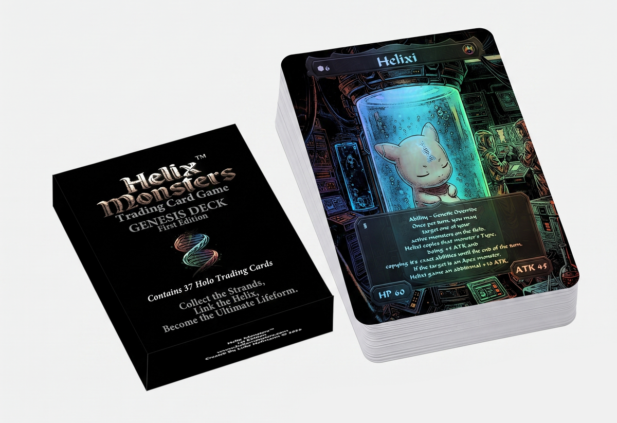 Helix Monsters™ Genesis Deck - 37 Holographic Cards + Helixi